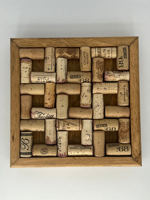 Wine Balanced Hand Made Wood Trivet / Artwork - Conversation Piece